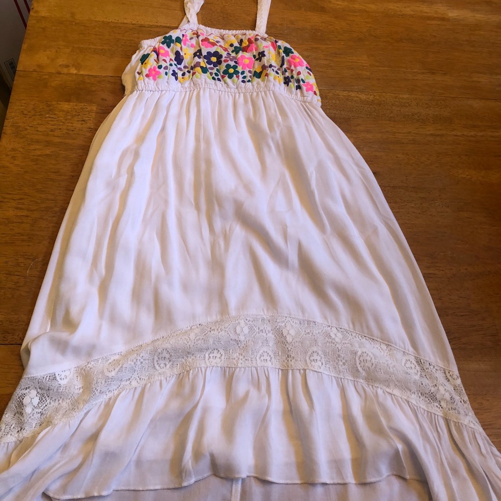 D-Signed sundress with flowers and lace Sz Large